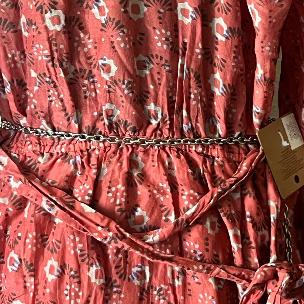 Silvertone‎ Chain Adjustable Belt W/ Central Turquoise Stone Stagecoach Rodeo - Picture 4 of 6